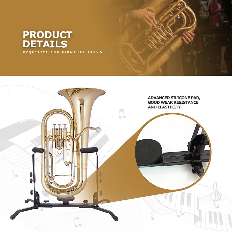 WHELPAW Adjustable Tuba Stand Holder – Durable, Lightweight, Foldable Design with Secure Locking System, Tuba Accessories - Image 2